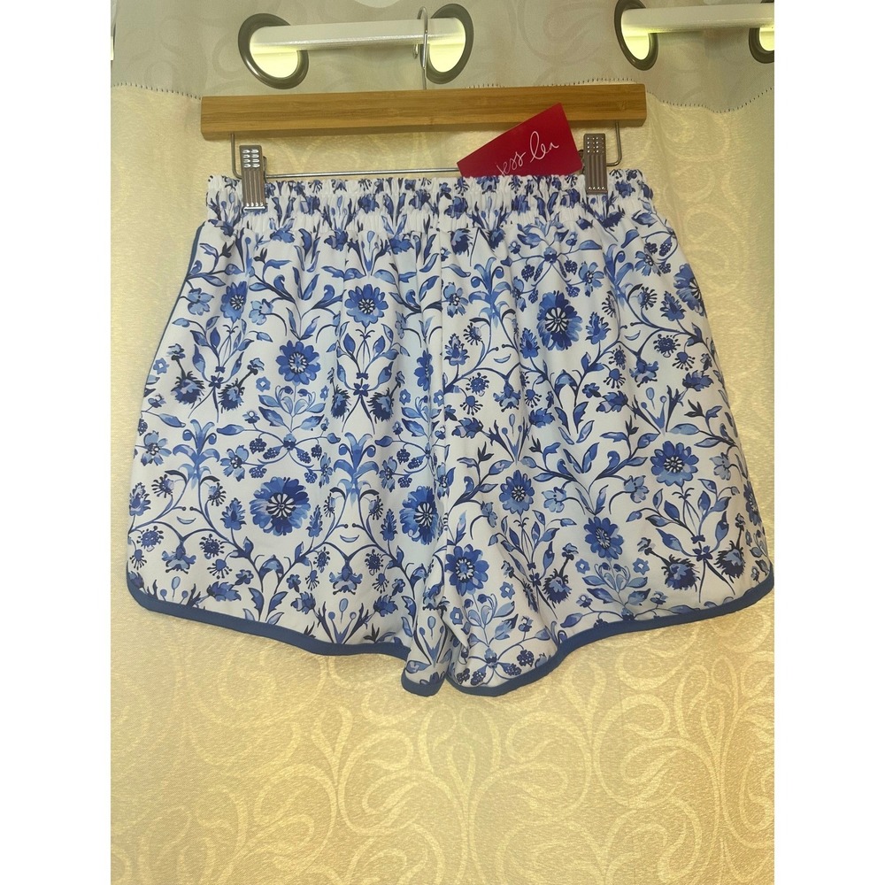 Jess Lea Royal Dynasty Floral Everyday Shorts Blue White Size Large NWT - Picture 3 of 5